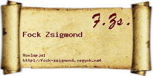 Fock Zsigmond névjegykártya